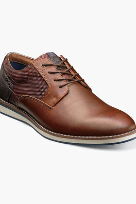 Nunn Bush Circuit Plain Toe Oxford - Brandy