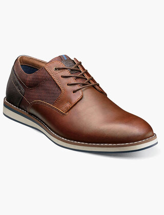 Nunn Bush Circuit Plain Toe Oxford - Brandy
