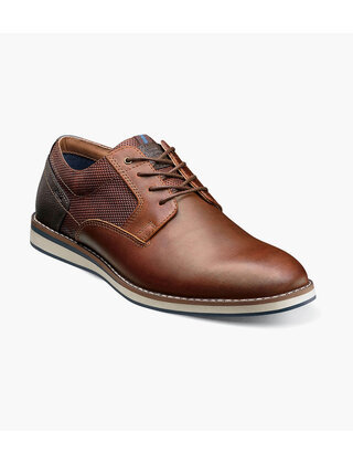 Nunn Bush Circuit Plain Toe Oxford - Brandy