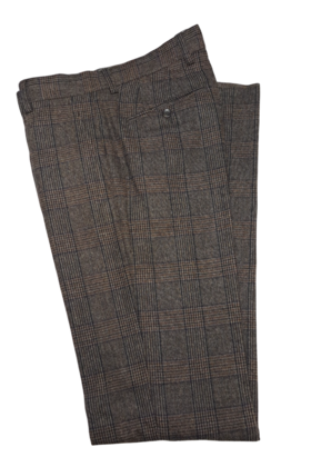 Ballin Theo Plaid Wool Dress Pant - Brown
