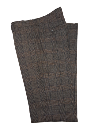 Ballin Theo Plaid Wool Dress Pant - Brown