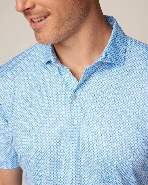 Johnnie-O  Howie Printed Jersey Performance Polo - Monsoon