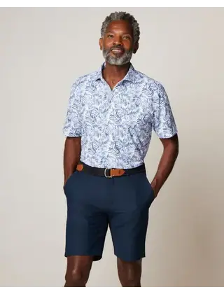 Johnnie-O Aiken Printed Mesh Performance Polo - Lake
