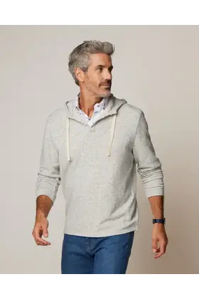 Johnnie - O - Kampton Henley Hoodie Pullover  - Light Grey