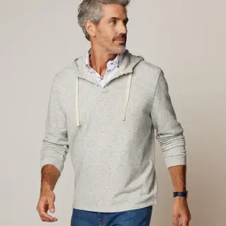 Johnnie - O - Kampton Henley Hoodie Pullover  - Light Grey