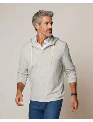 Johnnie - O - Kampton Henley Hoodie Pullover  - Light Grey