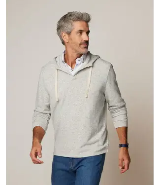 Johnnie-O Johnnie - O - Kampton Henley Hoodie Pullover  - Light Grey