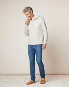 Johnnie - O - Kampton Henley Hoodie Pullover  - Light Grey