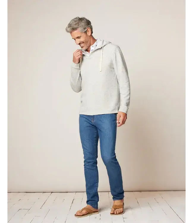 Johnnie-O Johnnie - O - Kampton Henley Hoodie Pullover  - Light Grey