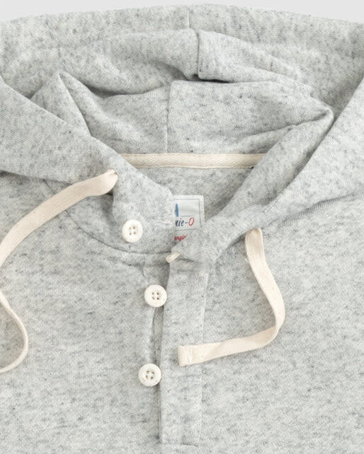 Johnnie - O - Kampton Henley Hoodie Pullover  - Light Grey