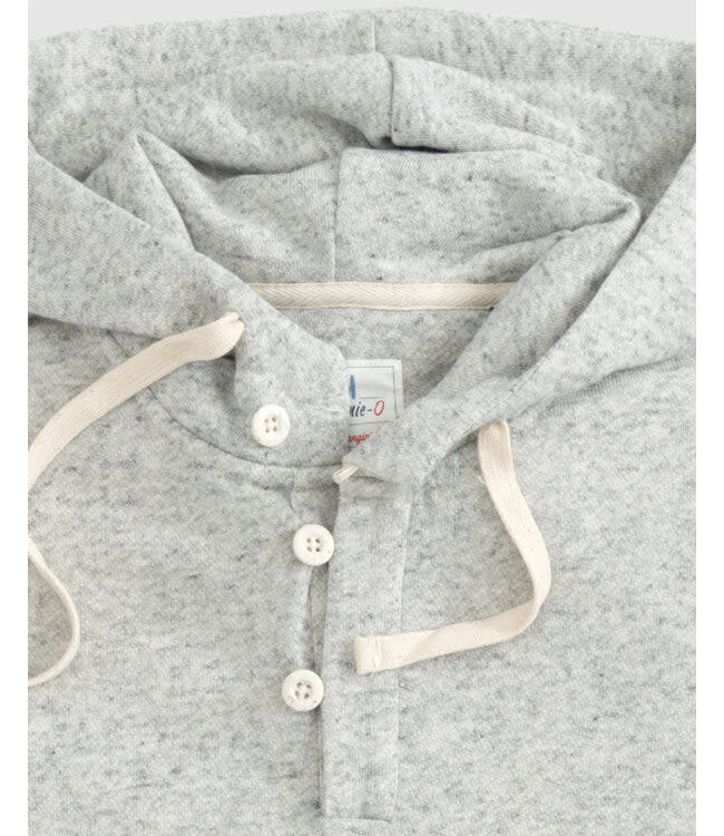 Johnnie-O Johnnie - O - Kampton Henley Hoodie Pullover  - Light Grey