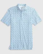 Johnnie - O - Vern Printed Jersey Performance Polo  - Malibu