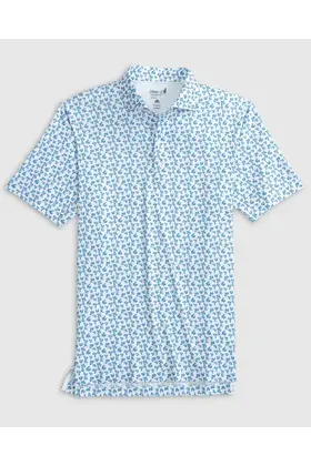 Johnnie - O - Vern Printed Jersey Performance Polo  - Malibu