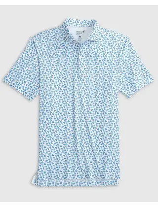Johnnie - O - Vern Printed Jersey Performance Polo  - Malibu