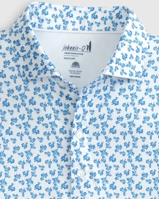 Johnnie - O - Vern Printed Jersey Performance Polo  - Malibu