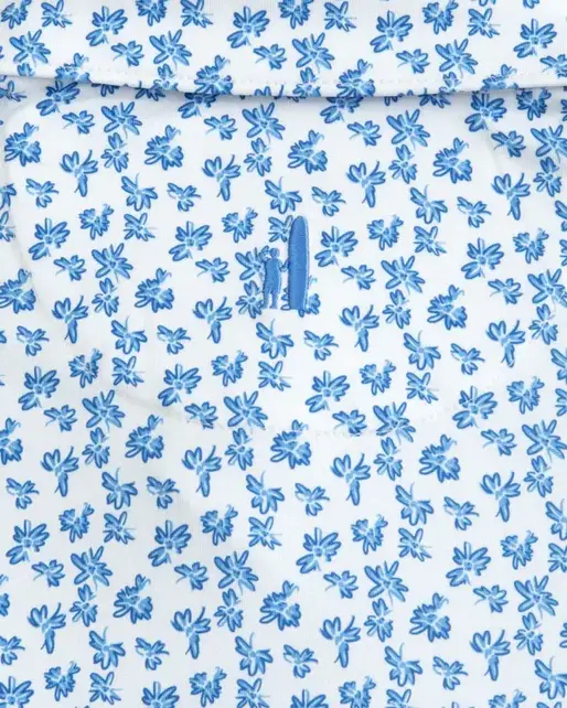 Johnnie - O - Vern Printed Jersey Performance Polo  - Malibu