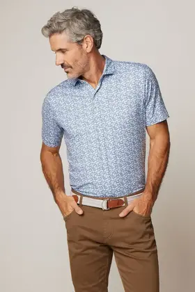Johnnie - O - Alston Printed Featherweight Performance Polo  - Lake