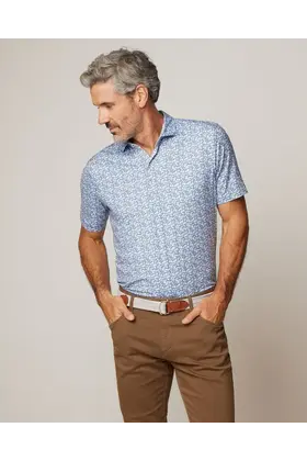 Johnnie - O - Alston Printed Featherweight Performance Polo  - Lake