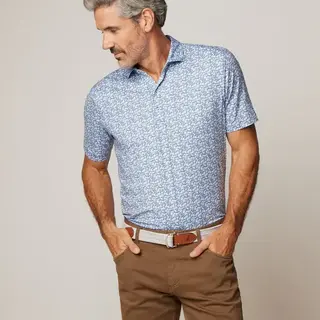 Johnnie - O - Alston Printed Featherweight Performance Polo  - Lake
