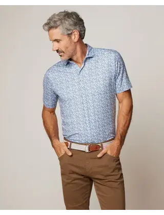 Johnnie - O - Alston Printed Featherweight Performance Polo  - Lake