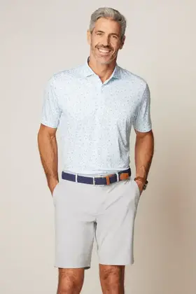 Johnnie - O - Sand Bagger Printed Jersey Performance Polo  - White