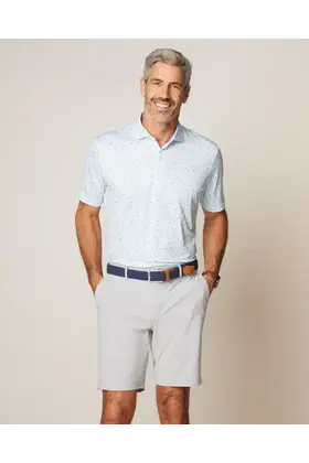 Johnnie - O - Sand Bagger Printed Jersey Performance Polo  - White