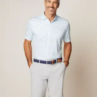 Johnnie - O - Sand Bagger Printed Jersey Performance Polo  - White