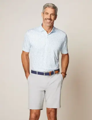 Johnnie - O - Sand Bagger Printed Jersey Performance Polo  - White