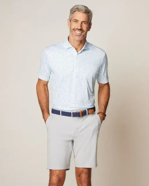 Johnnie - O - Sand Bagger Printed Jersey Performance Polo  - White