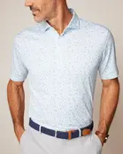 Johnnie - O - Sand Bagger Printed Jersey Performance Polo  - White