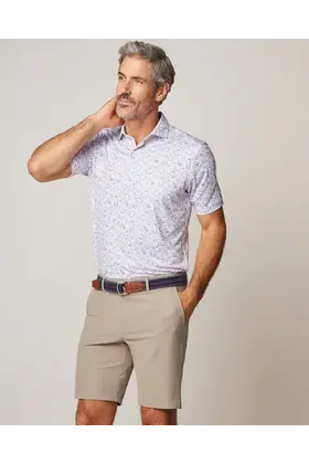 Johnnie - O - Sunshine State Printed Jersey Polo  - White