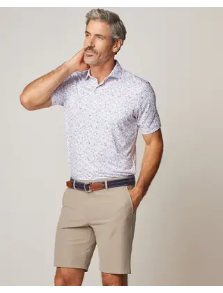 Johnnie - O - Sunshine State Printed Jersey Polo  - White