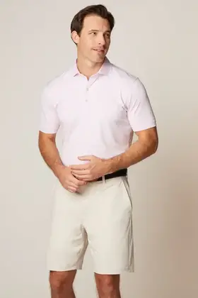 Johnnie-O  Lyndon Striped Jersey Performance Polo - Bahama Mama
