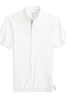 Johnnie-O  Seeley Solid Mesh Performance Polo - White