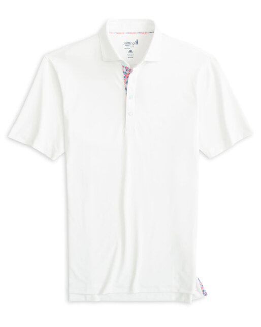 Johnnie-O  Seeley Solid Mesh Performance Polo - White