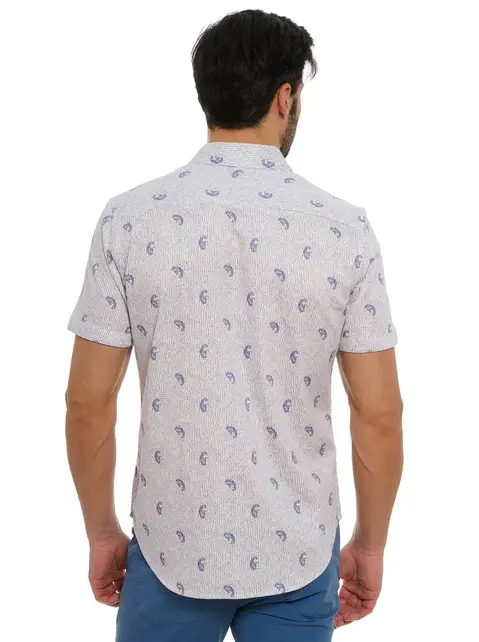 Robert Graham Belmond Short Sleeve Dress Shirt - White