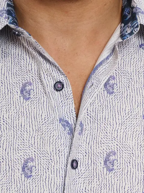 Robert Graham Belmond Short Sleeve Dress Shirt - White