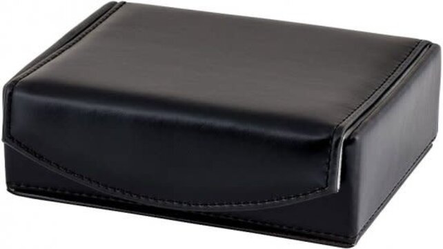 Leather Travel Cufflinks Box With 2 Pairs Metal Collar Stays