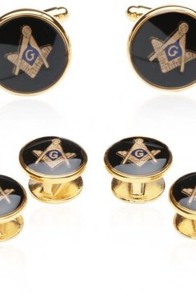 Masonic Freemason Cufflinks & Studs - Gold