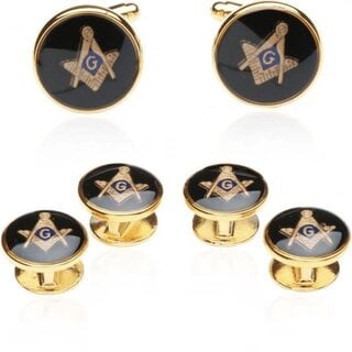 Masonic Freemason Cufflinks & Studs - Gold