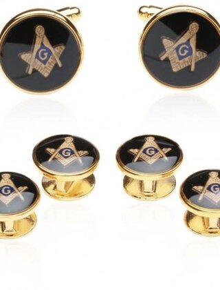 Masonic Freemason Cufflinks & Studs - Gold