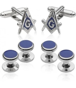 Silvertone Masonic Formal Set - Links & Studs