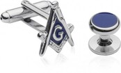 Silvertone Masonic Formal Set - Links & Studs