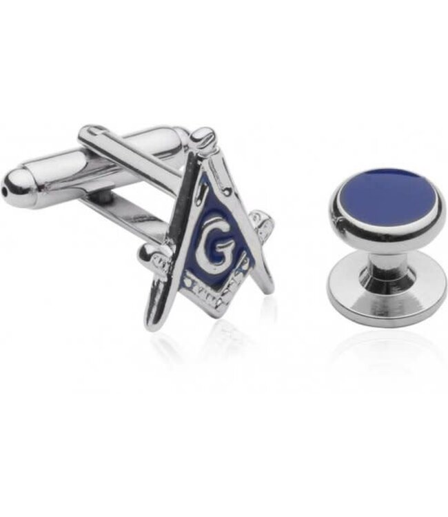 Silvertone Masonic Formal Set - Links & Studs