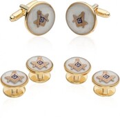 Mother Of Pearl Masonic Tuxedo Cufflinks And Studs Mother Of Pearl Masonic Tuxedo Cufflinks And Studs