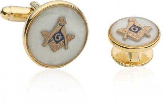 Mother Of Pearl Masonic Tuxedo Cufflinks And Studs Mother Of Pearl Masonic Tuxedo Cufflinks And Studs
