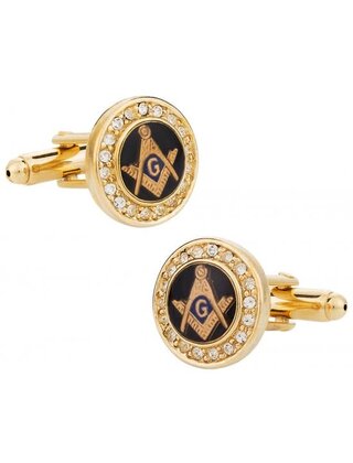Masonic Cufflinks - Gold/Crystal