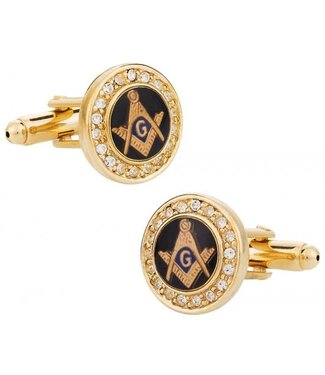 Masonic Cufflinks - Gold/Crystal