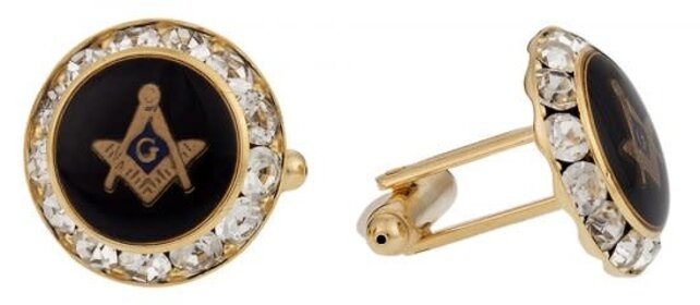 Masonic Cufflinks - Gold/Crystal Masonic Cufflinks - Gold/Crystal