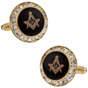 Crystal Gold Masonic Cufflinks
